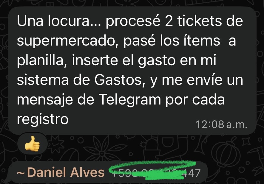 Testimonio de WhatsApp