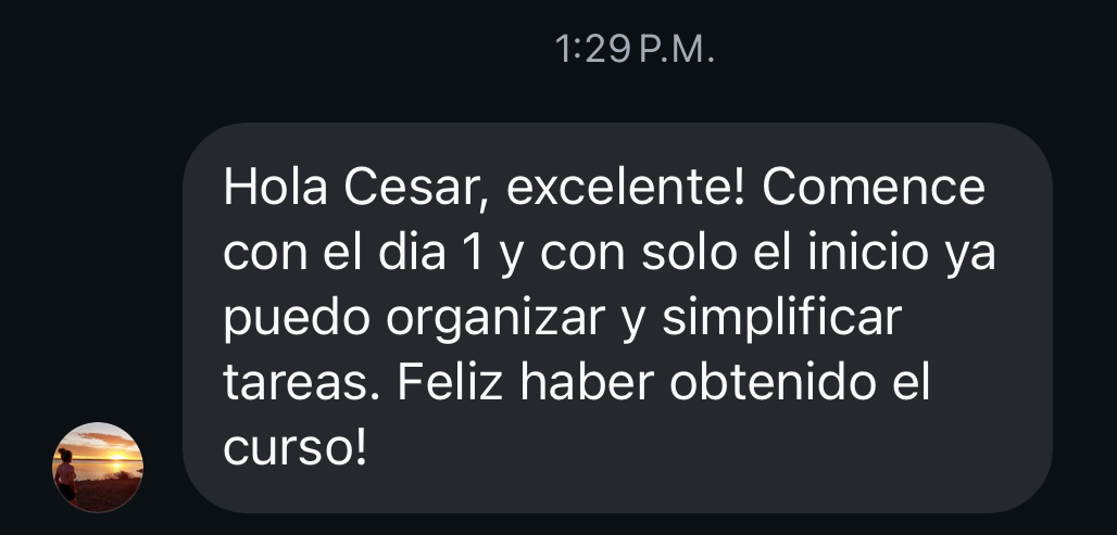 Testimonio de WhatsApp